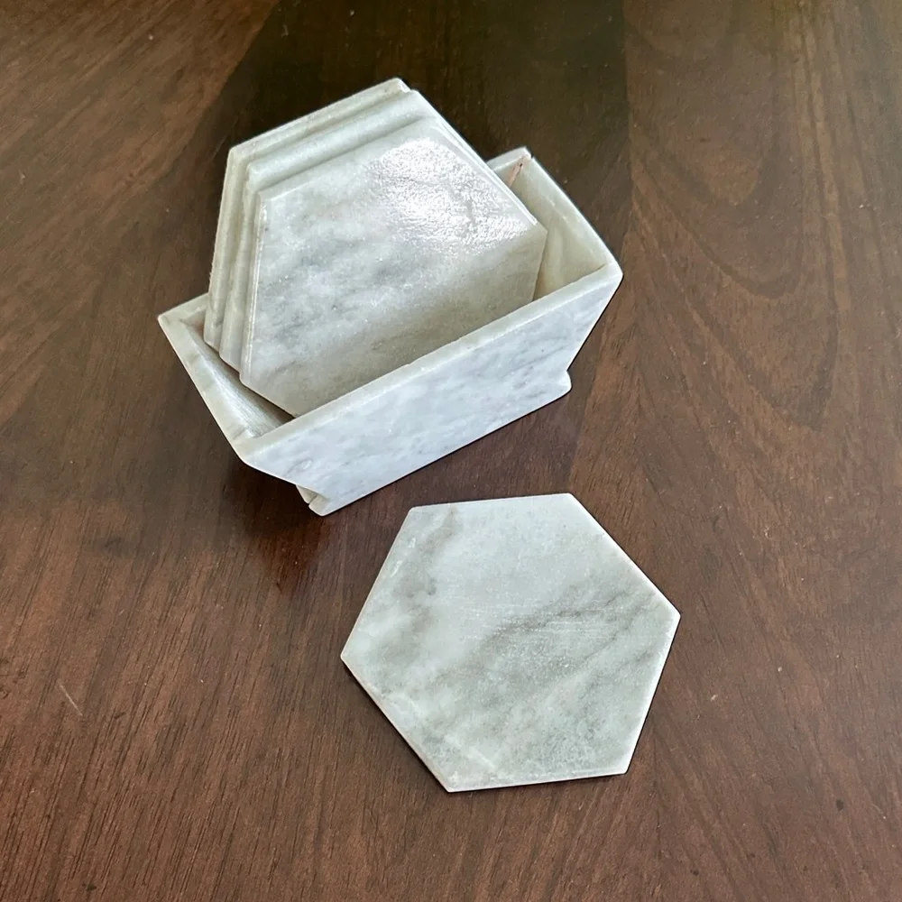 Elegant Marble Coaster Set